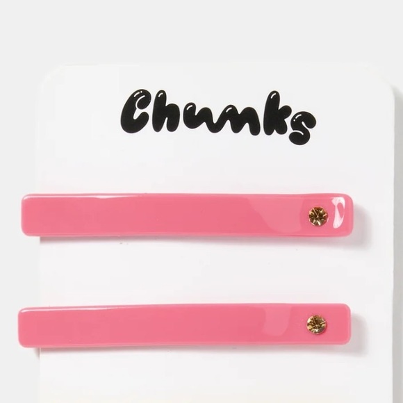Chunks Vibrant Pink Hair Clips - Picture 1 of 4